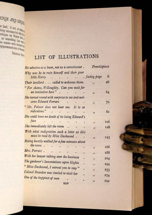 1922 Rare Book - Sense and Sensibility by Jane Austen, illustrated by Charles E. Brock.