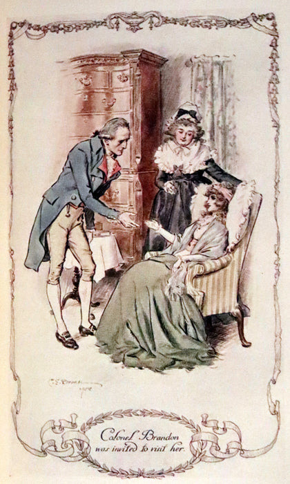 1922 Rare Book - Sense and Sensibility by Jane Austen, illustrated by Charles E. Brock.