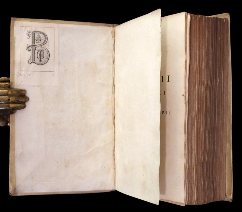 1751 Rare Vellum Latin Book - Lives of the Twelve Caesars by Suetonius. Illustrated.