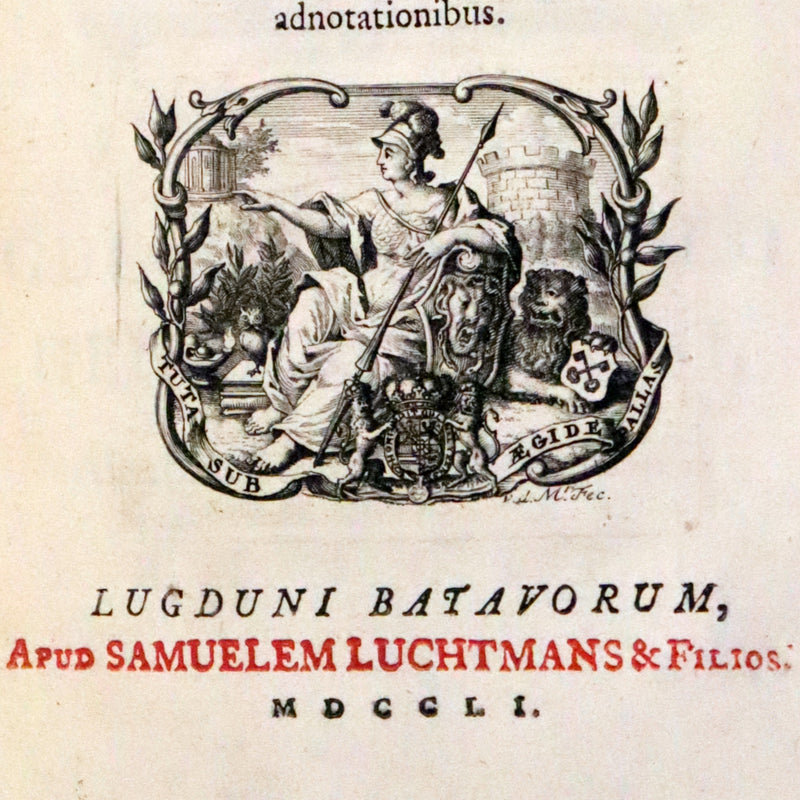 1751 Rare Vellum Latin Book - Lives of the Twelve Caesars by Suetonius. Illustrated.