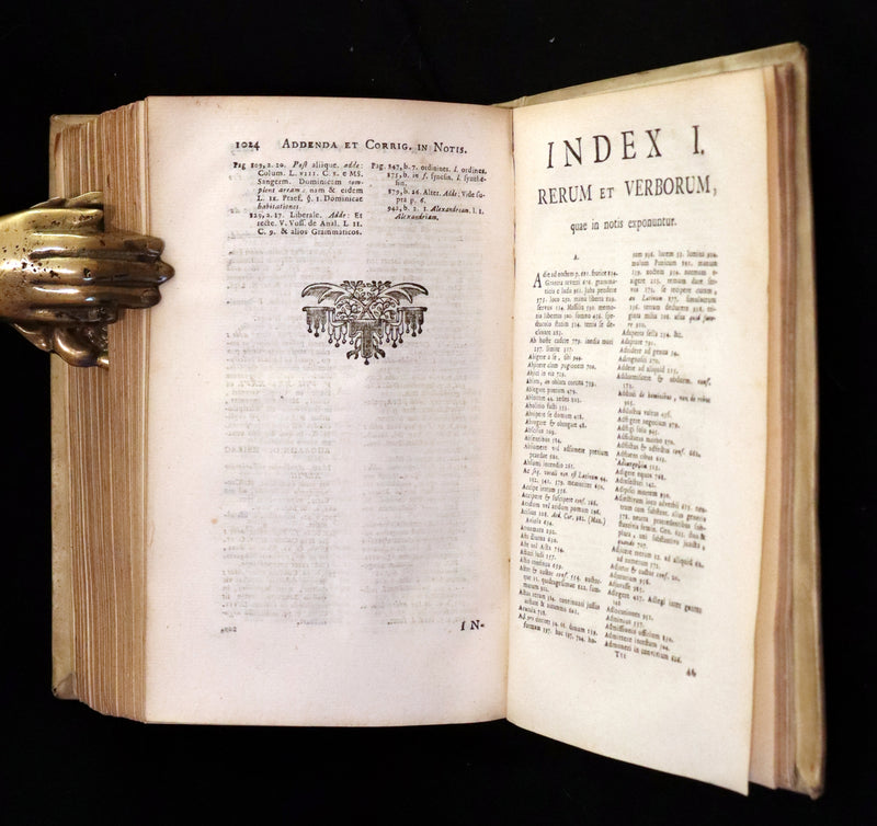 1751 Rare Vellum Latin Book - Lives of the Twelve Caesars by Suetonius. Illustrated.