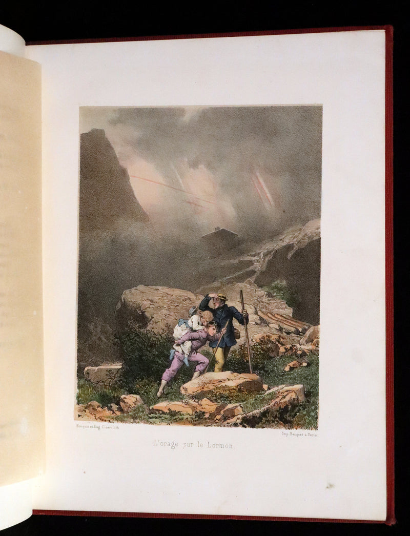 1870 Rare French Ballooning Book - Adventures of Paul Abducted by a Balloon (Aventures de Paul enlevé par un ballon).