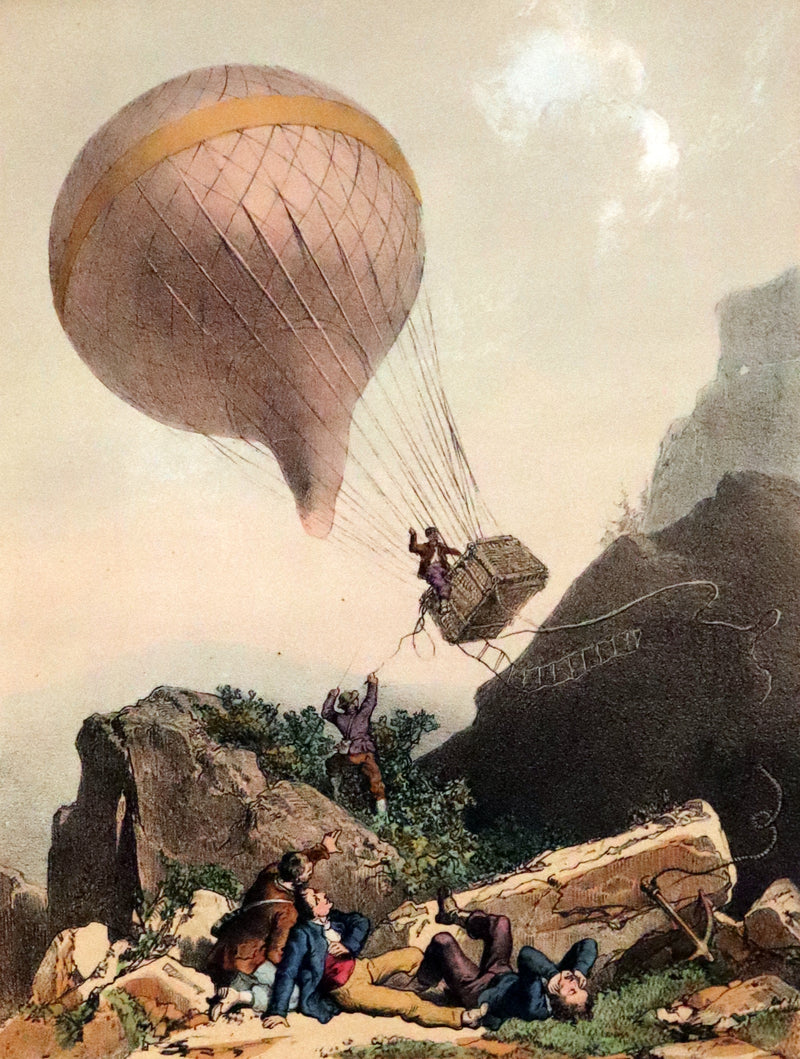1870 Rare French Ballooning Book - Adventures of Paul Abducted by a Balloon (Aventures de Paul enlevé par un ballon).