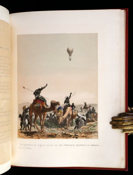 1870 Rare French Ballooning Book - Adventures of Paul Abducted by a Balloon (Aventures de Paul enlevé par un ballon).