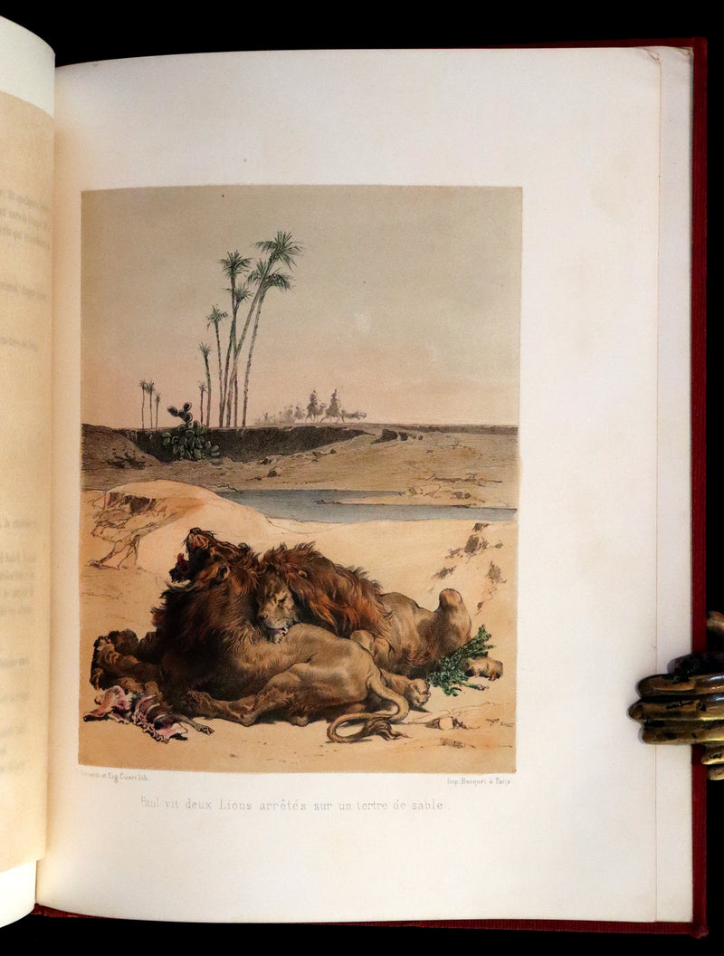 1870 Rare French Ballooning Book - Adventures of Paul Abducted by a Balloon (Aventures de Paul enlevé par un ballon).