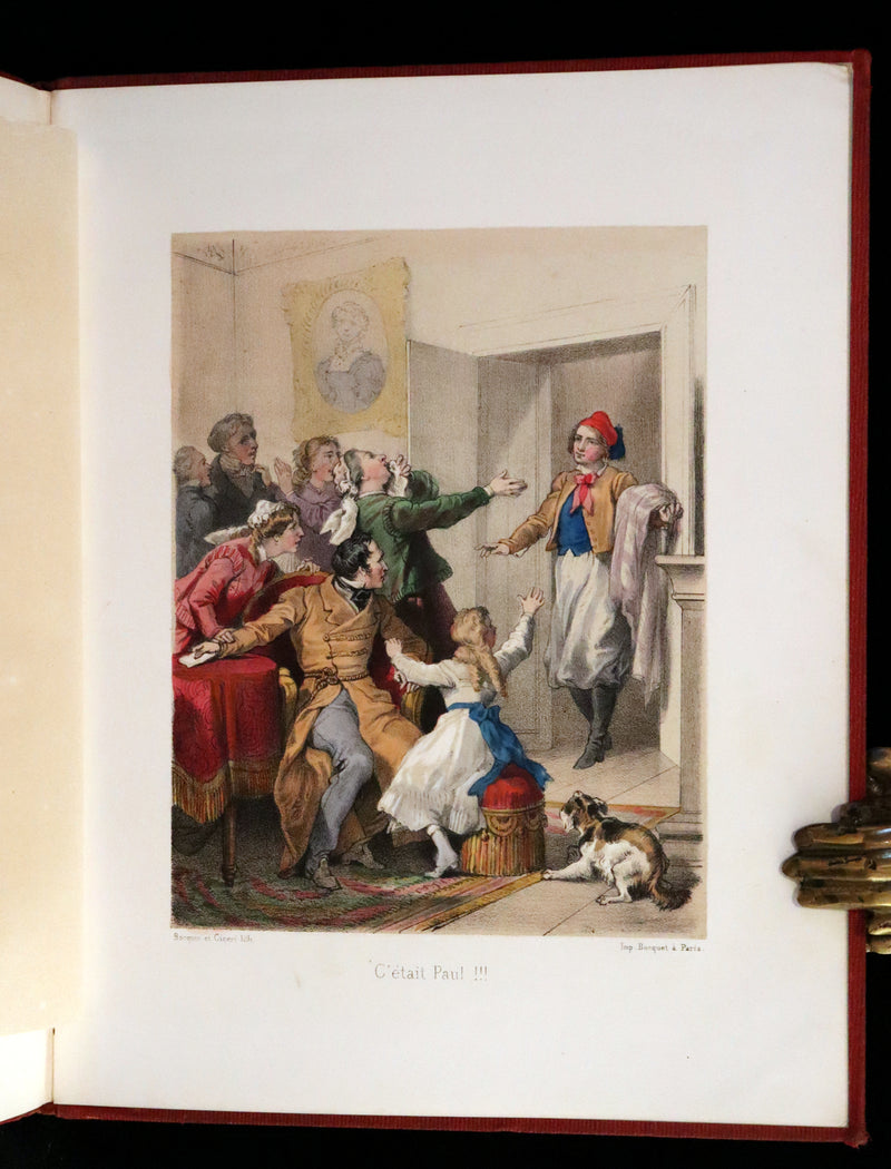 1870 Rare French Ballooning Book - Adventures of Paul Abducted by a Balloon (Aventures de Paul enlevé par un ballon).