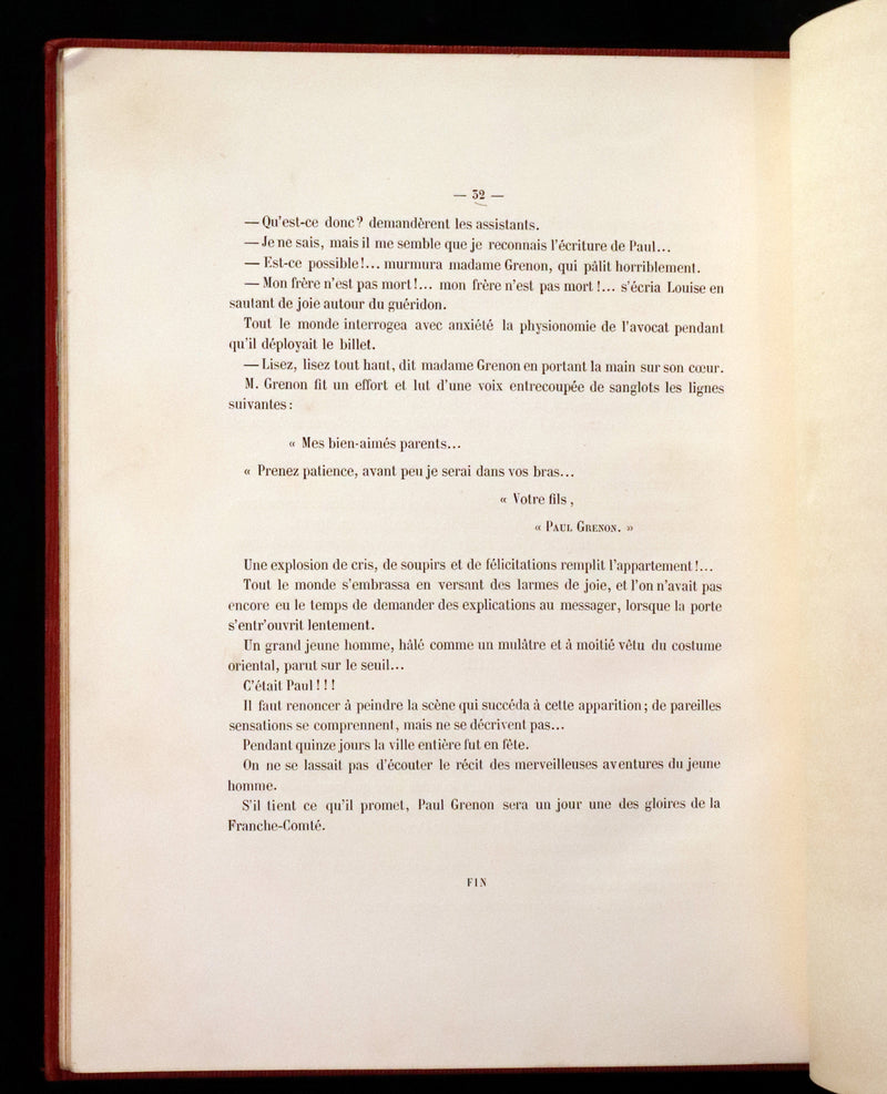 1870 Rare French Ballooning Book - Adventures of Paul Abducted by a Balloon (Aventures de Paul enlevé par un ballon).