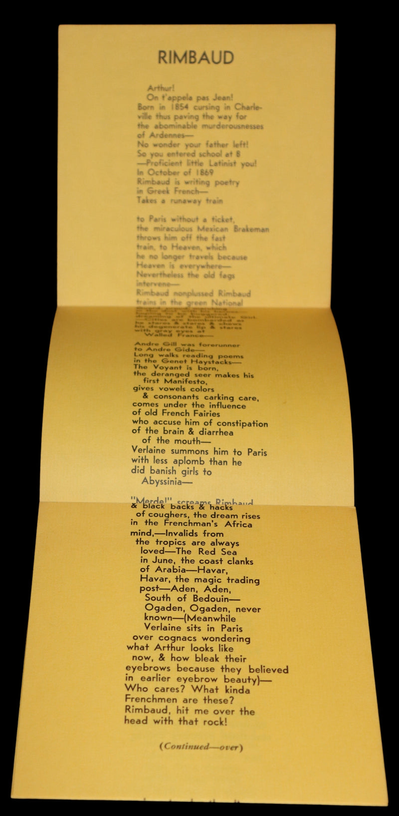 1960 Scarce First edition, First printing (priced 35c) - RIMBAUD by Jack KEROUAC.