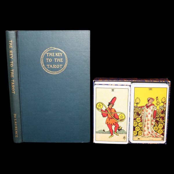 1918 Rare First Edition - The Illustrated KEY to the TAROT, The Veil of Divination by de Laurence + RIDER-WAITE TAROT PACK.