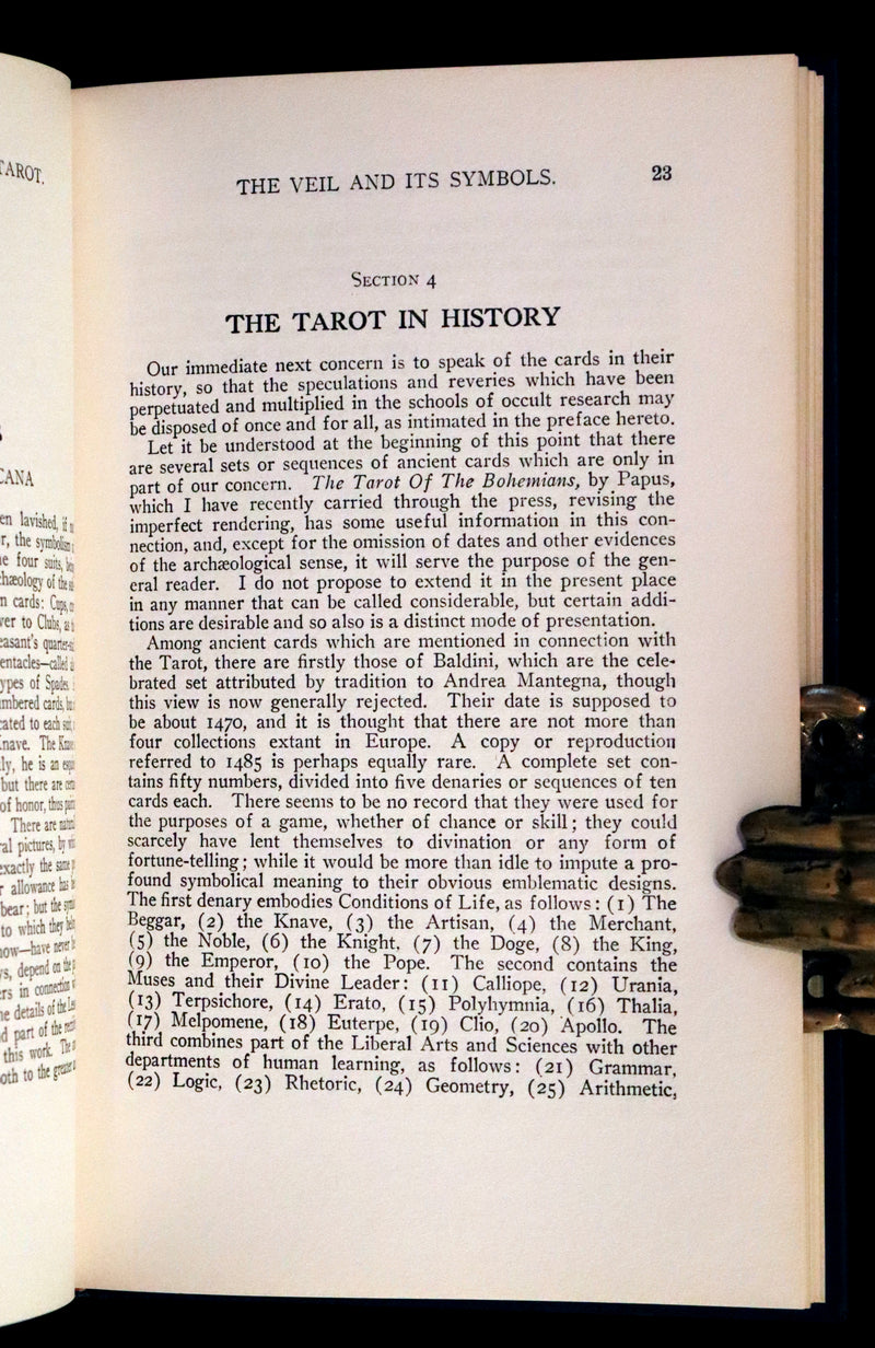 1918 Rare First Edition - The Illustrated KEY to the TAROT, The Veil of Divination by de Laurence + RIDER-WAITE TAROT PACK.