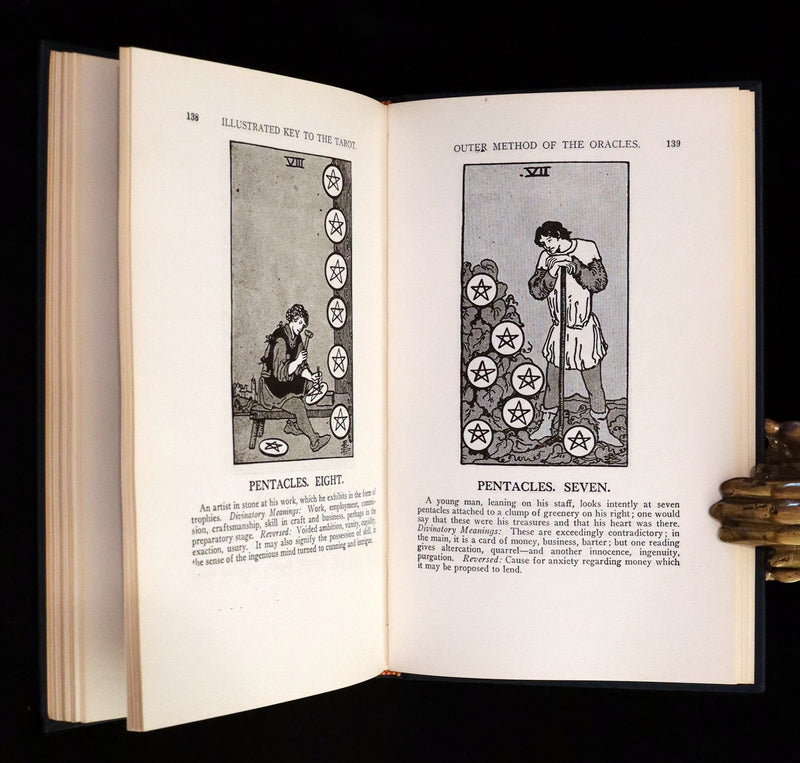 1918 Rare First Edition - The Illustrated KEY to the TAROT, The Veil of Divination by de Laurence + RIDER-WAITE TAROT PACK.