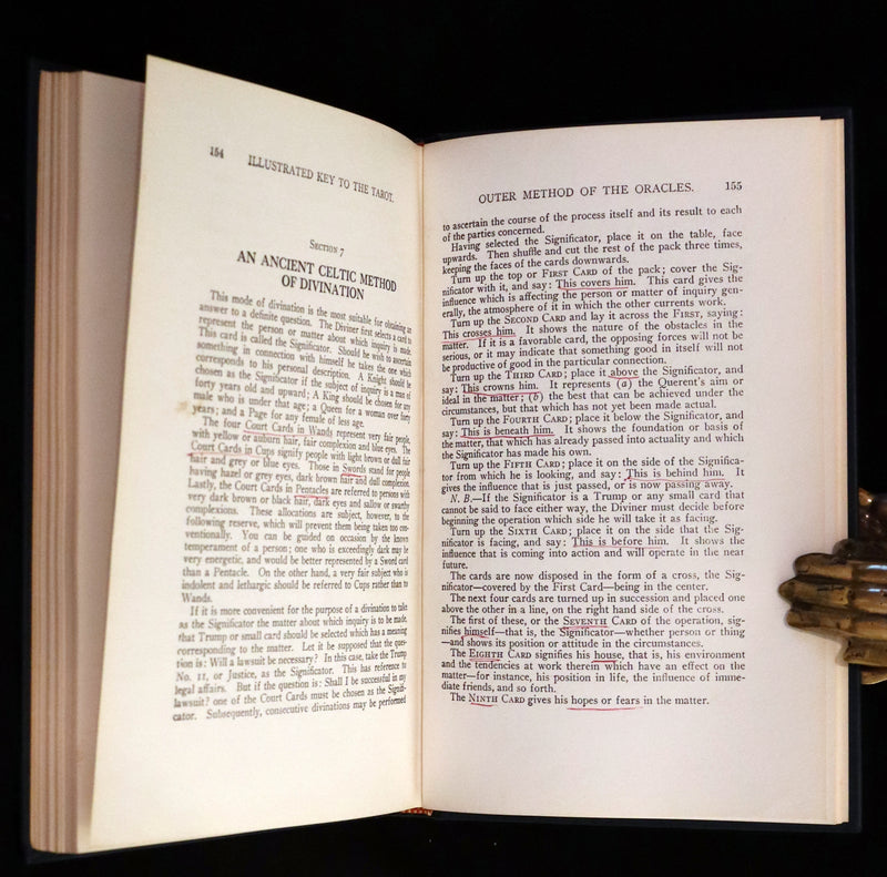 1918 Rare First Edition - The Illustrated KEY to the TAROT, The Veil of Divination by de Laurence + RIDER-WAITE TAROT PACK.