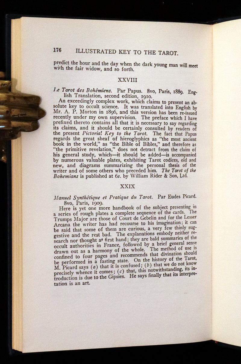 1918 Rare First Edition - The Illustrated KEY to the TAROT, The Veil of Divination by de Laurence + RIDER-WAITE TAROT PACK.