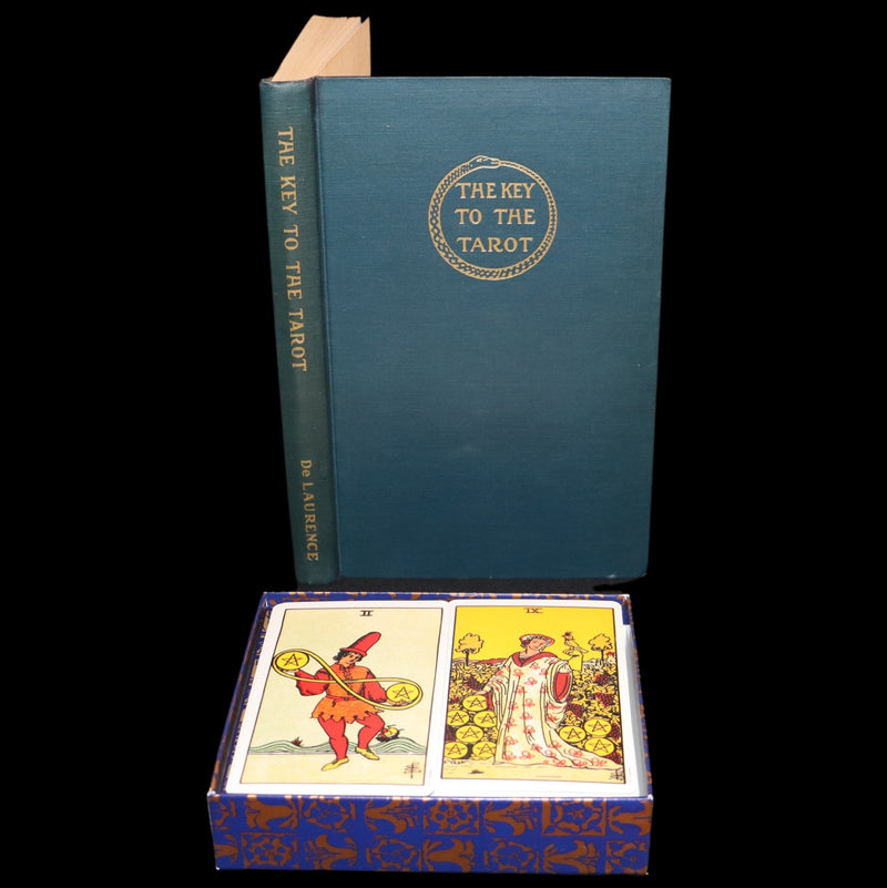 1918 Rare First Edition - The Illustrated KEY to the TAROT, The Veil of Divination by de Laurence + RIDER-WAITE TAROT PACK.