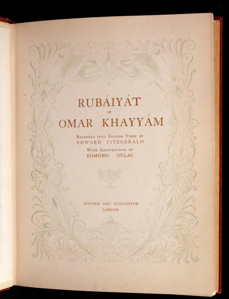 1909 Rare First Edition - RUBAIYAT of Omar Khayyam Illustrated By Edmund DULAC.