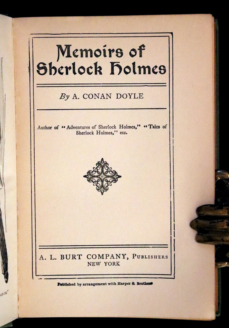 1922 Rare Book - The MEMOIRS of SHERLOCK HOLMES by Arthur Conan DOYLE.