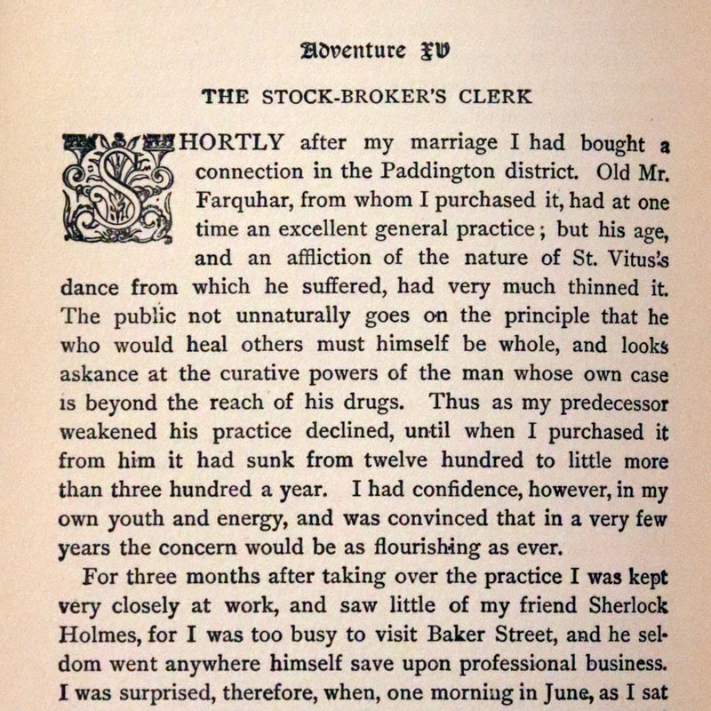 1922 Rare Book - The MEMOIRS of SHERLOCK HOLMES by Arthur Conan DOYLE.