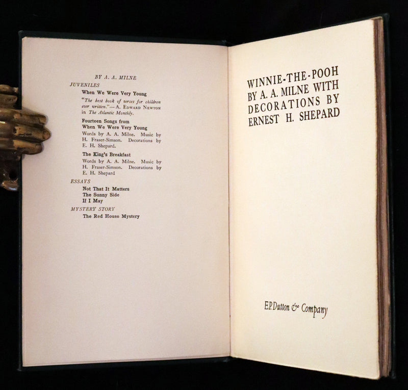 1926 Rare First Edition - WINNIE-THE-POOH by A.A. Milne & Illustrated by Shepard.
