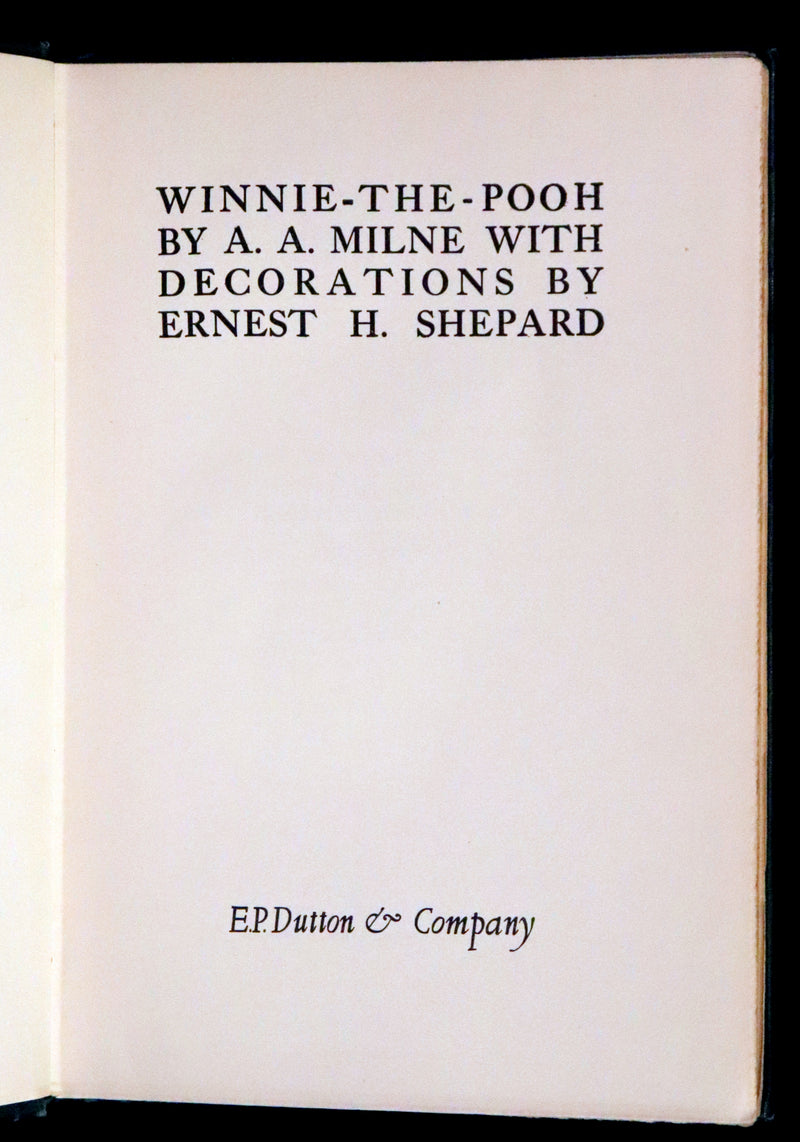 1926 Rare First Edition - WINNIE-THE-POOH by A.A. Milne & Illustrated by Shepard.