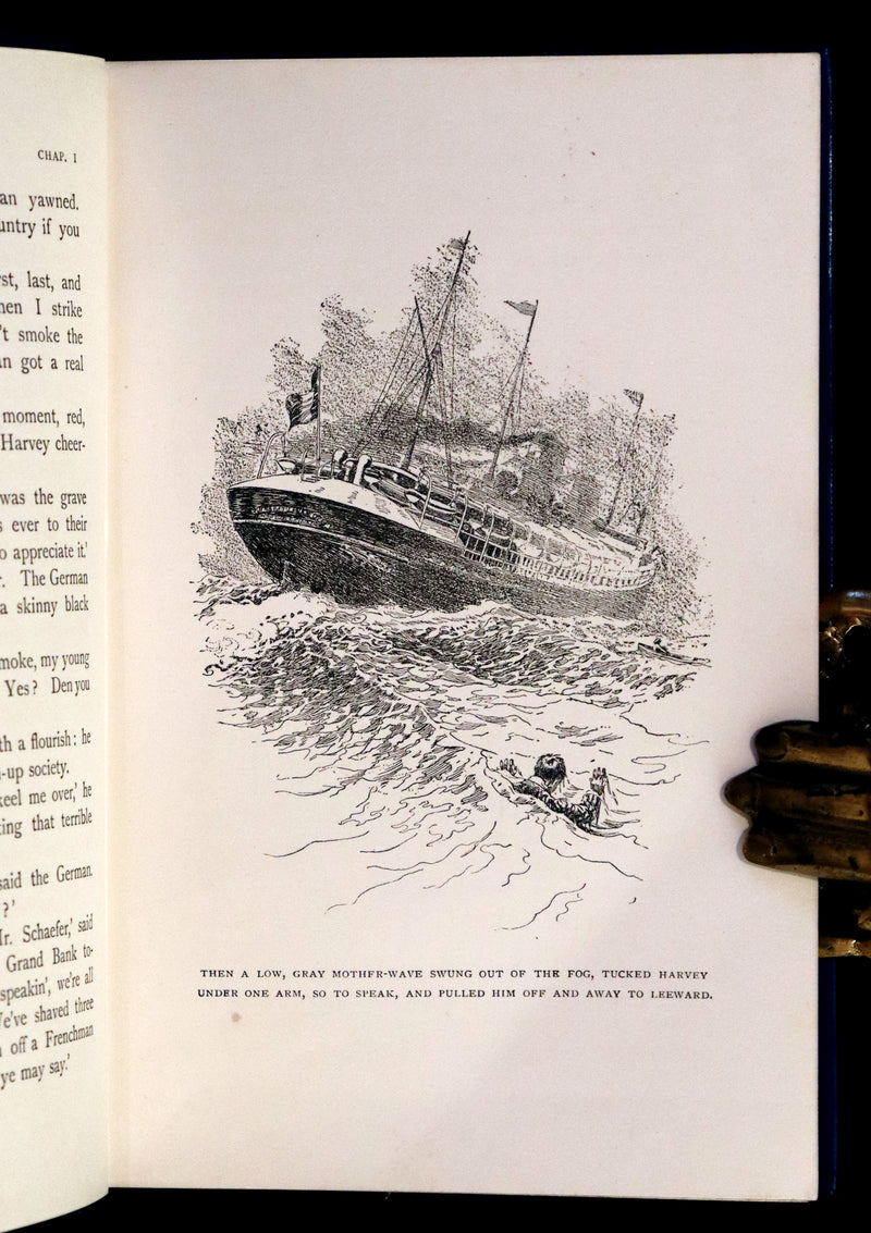 1897 Rare First Edition - CAPTAINS COURAGEOUS. A Story of the Grand Banks by Rudyard Kipling. Illustrated.