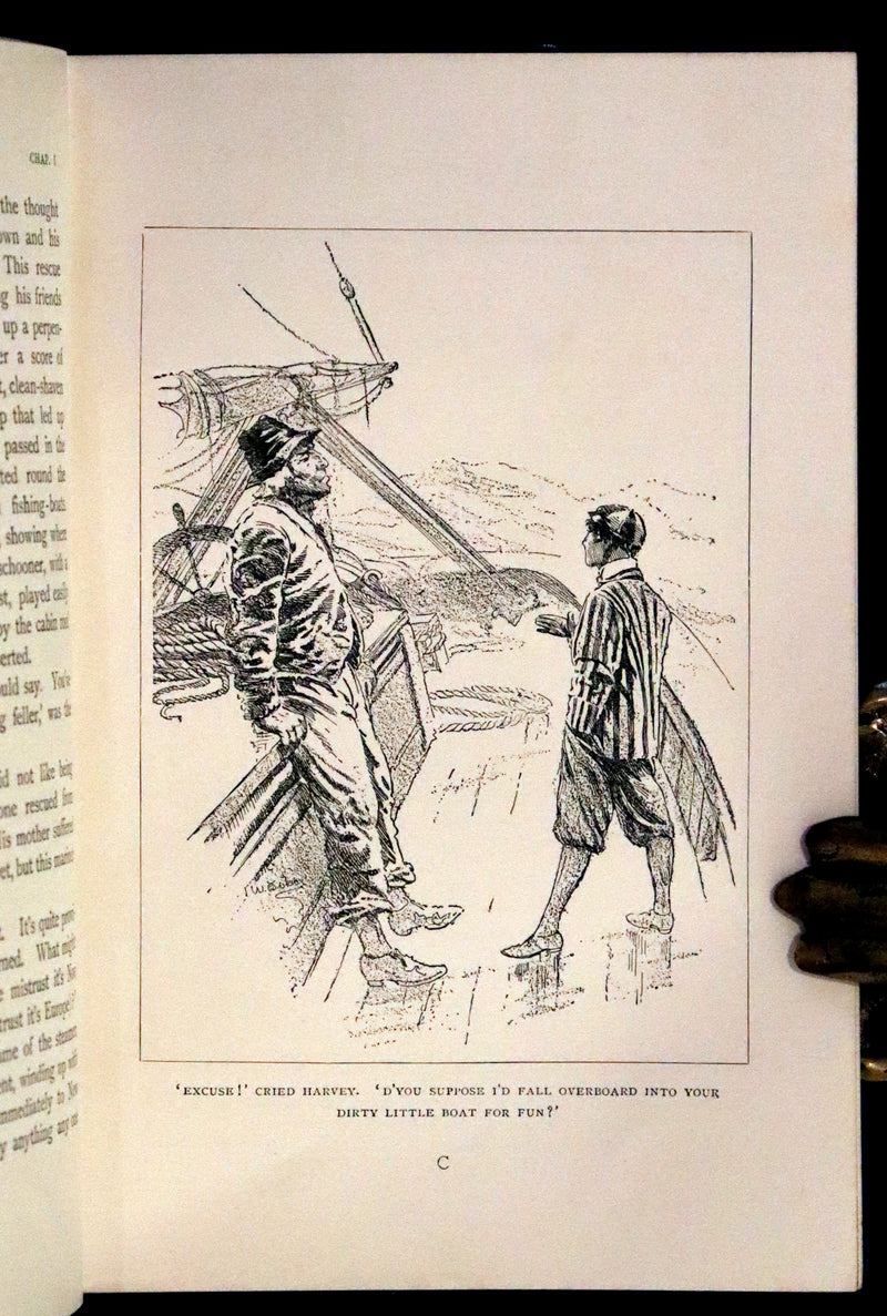 1897 Rare First Edition - CAPTAINS COURAGEOUS. A Story of the Grand Banks by Rudyard Kipling. Illustrated.