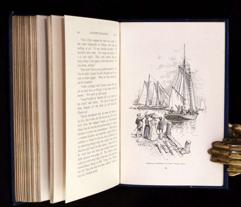 1897 Rare First Edition - CAPTAINS COURAGEOUS. A Story of the Grand Banks by Rudyard Kipling. Illustrated.