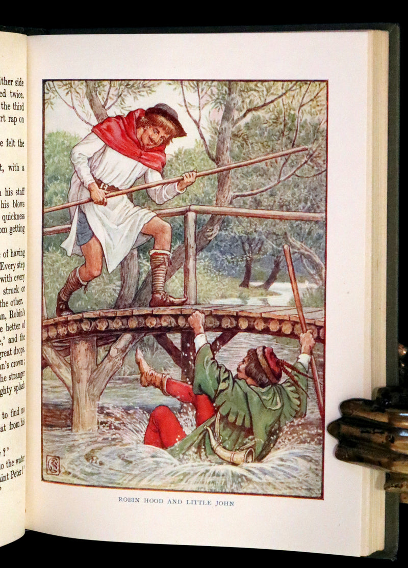 1912 Rare First Edition - ROBIN HOOD and His Merry Men by H. Gilbert, Illustrated by Walter Crane. In Dust Jacket.
