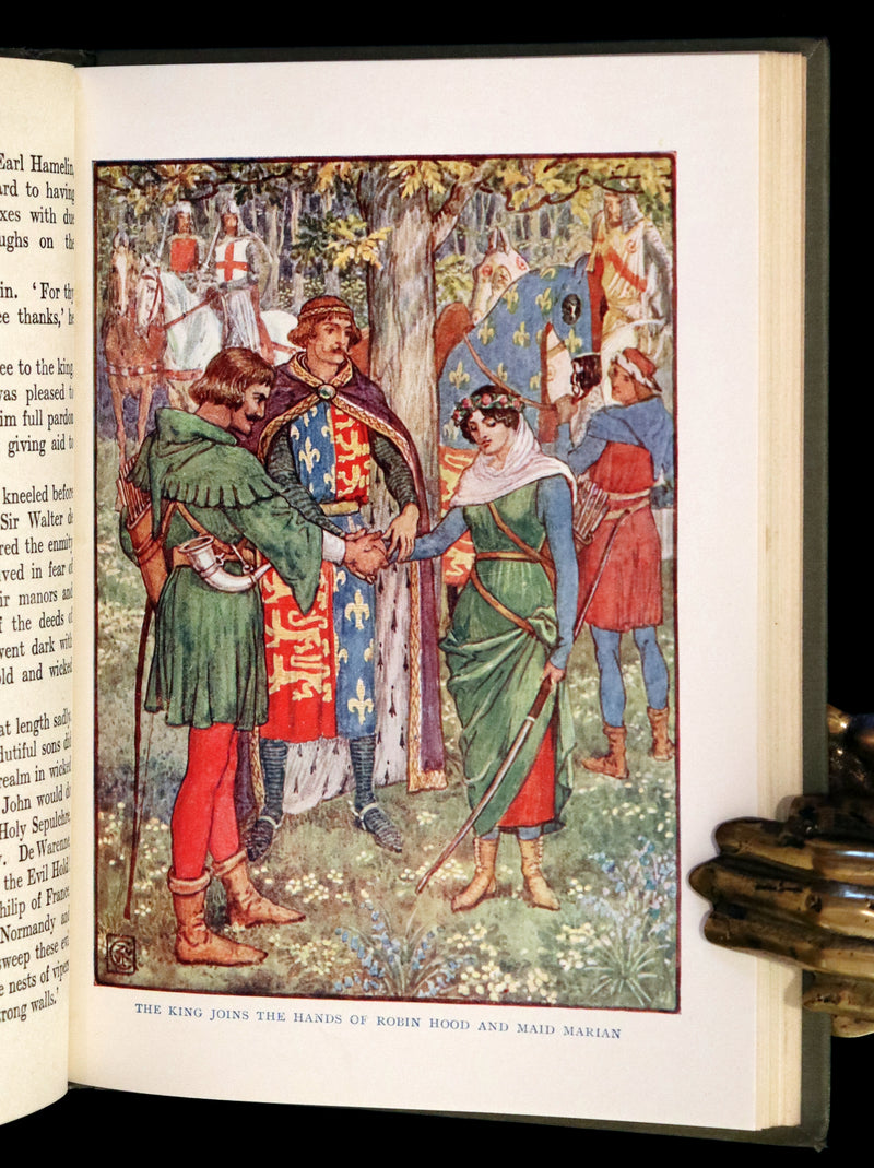 1912 Rare First Edition - ROBIN HOOD and His Merry Men by H. Gilbert, Illustrated by Walter Crane. In Dust Jacket.