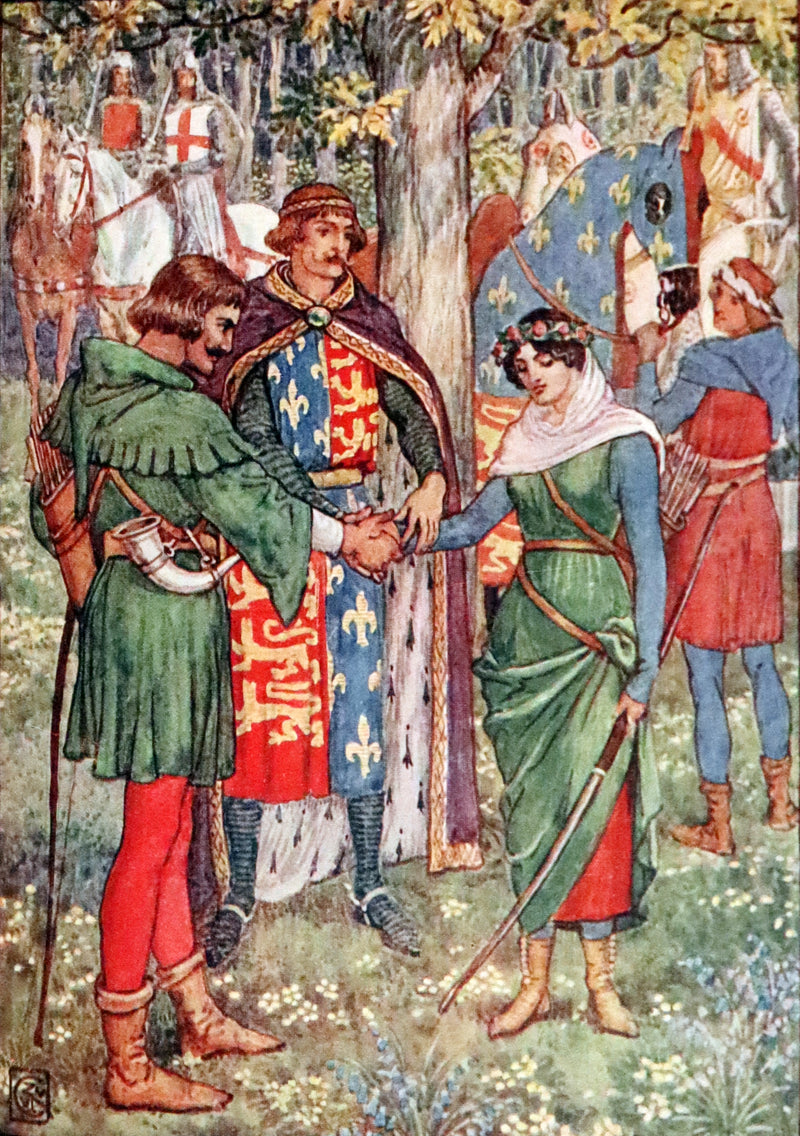 1912 Rare First Edition - ROBIN HOOD and His Merry Men by H. Gilbert, Illustrated by Walter Crane. In Dust Jacket.