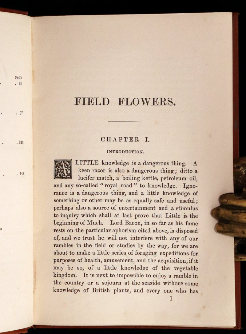 1870 Scarce First Edition - FIELD FLOWERS, A handy-book for the rambling by the famous botanist James Shirley Hibberd.
