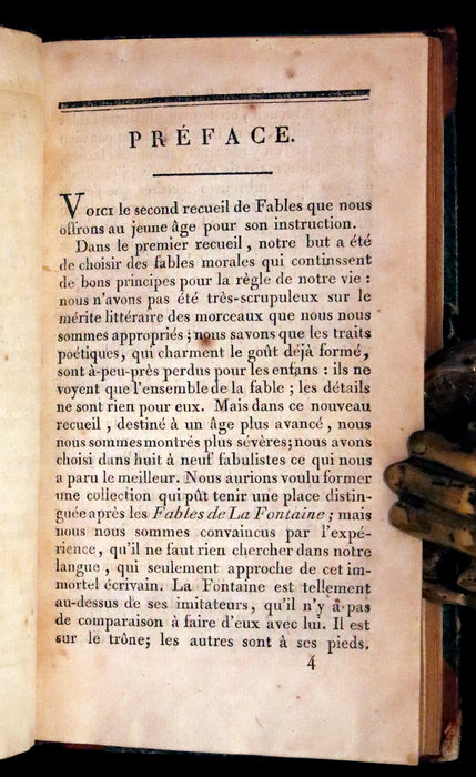 1805 Rare French Book - Illustrated Fables & Mythology - Le Fablier du Second Age.