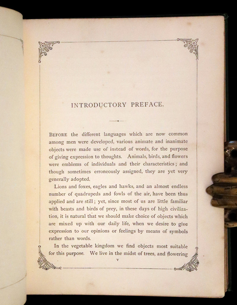 1869 Scarce Floriography 1stED - The Language of Flowers or Floral Emblems by Robert Tyas. Color Illustrated.