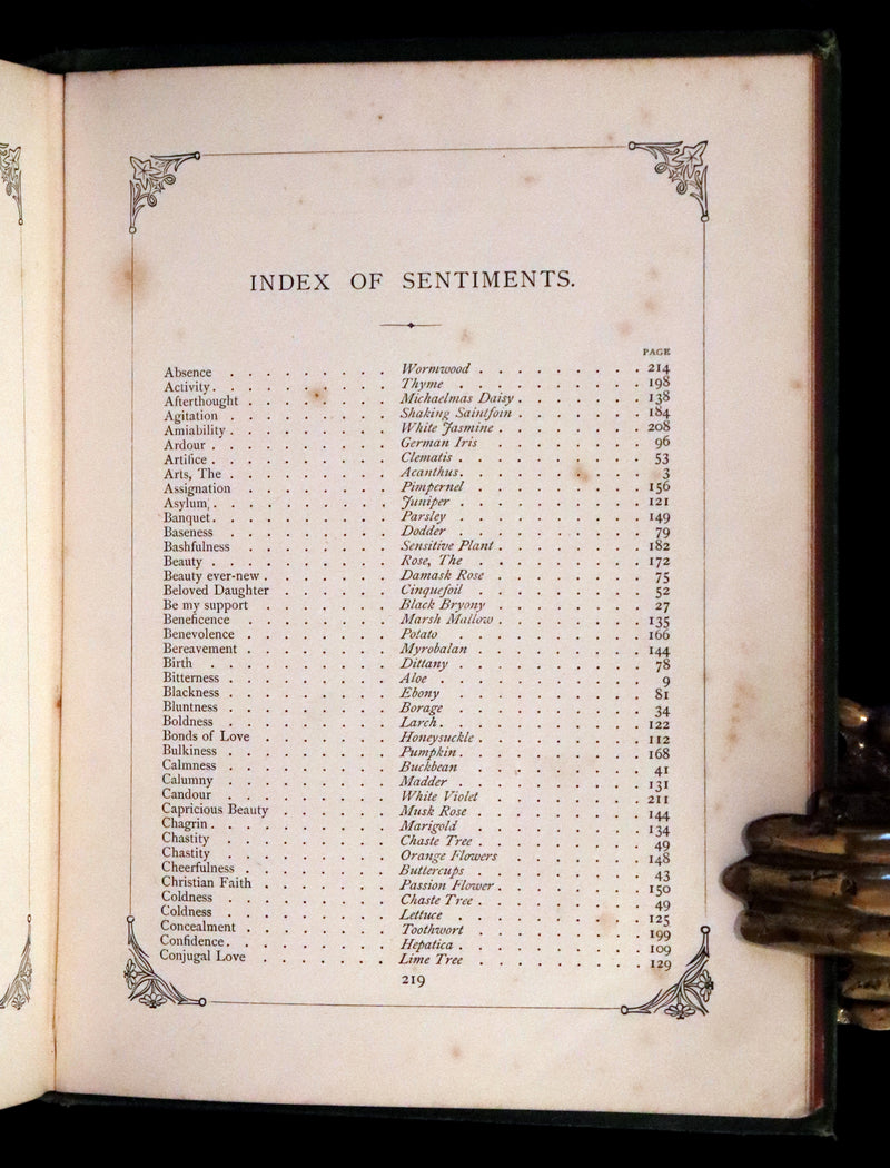 1869 Scarce Floriography 1stED - The Language of Flowers or Floral Emblems by Robert Tyas. Color Illustrated.