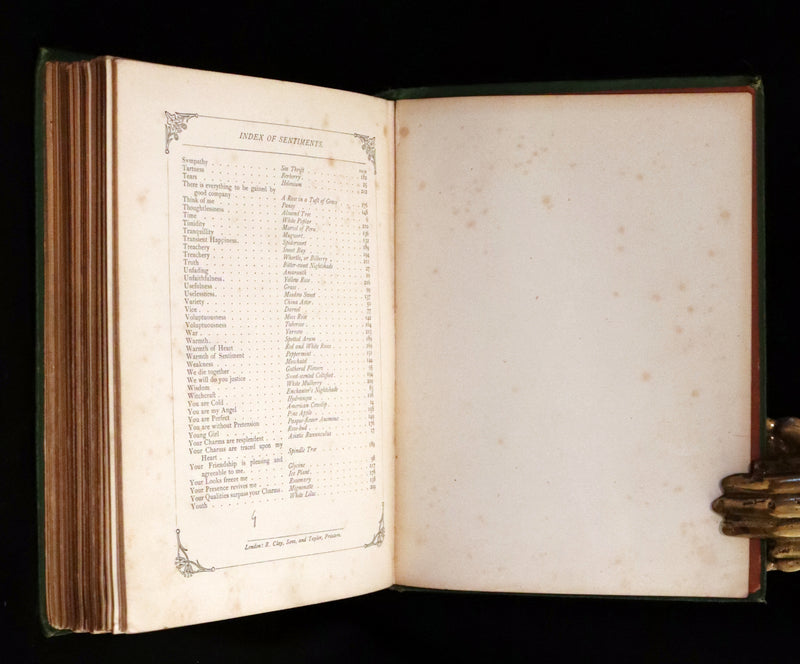 1869 Scarce Floriography 1stED - The Language of Flowers or Floral Emblems by Robert Tyas. Color Illustrated.