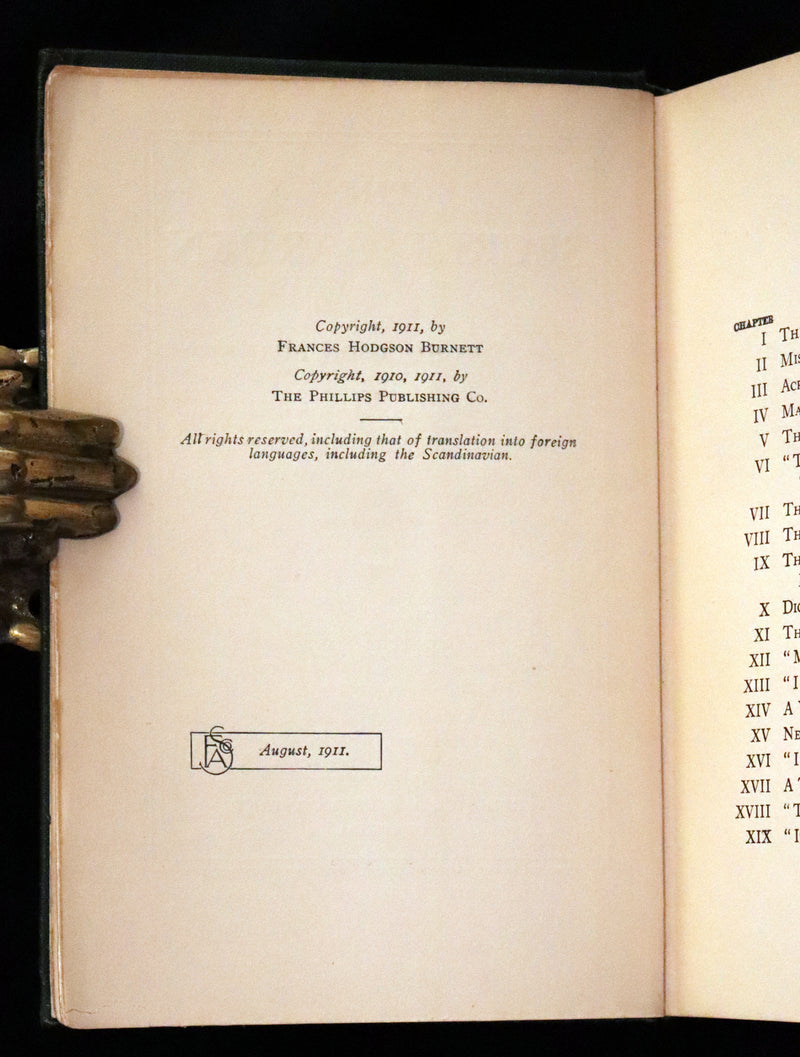 1911 Rare Second Edition Book - The Secret Garden by Frances Hodgson Burnett Illustrated by Maria Louise Kirk.
