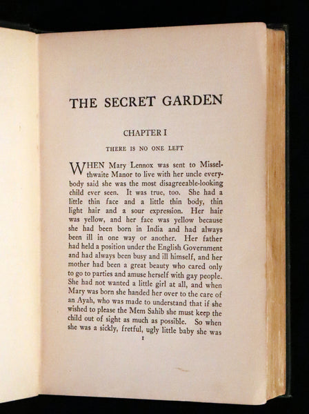 1911 Rare Second Edition Book - The Secret Garden by Frances Hodgson Burnett Illustrated by Maria Louise Kirk.