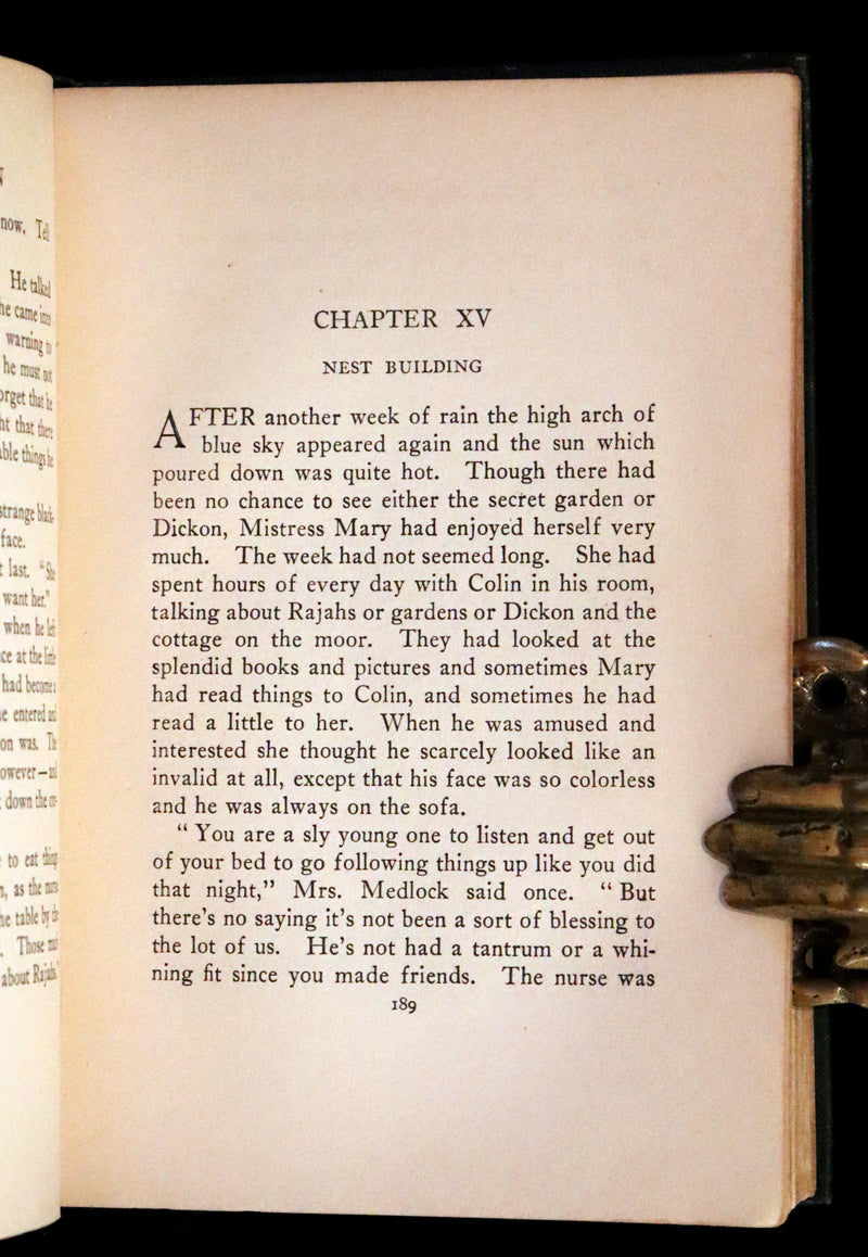 1911 Rare Second Edition Book - The Secret Garden by Frances Hodgson Burnett Illustrated by Maria Louise Kirk.