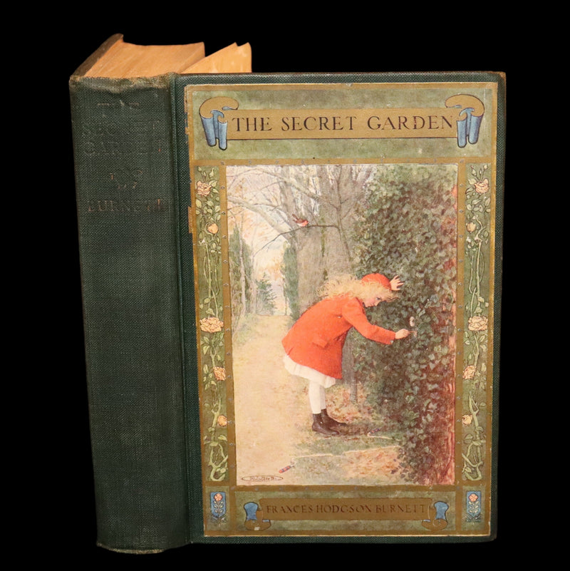 1911 Rare Second Edition Book - The Secret Garden by Frances Hodgson Burnett Illustrated by Maria Louise Kirk.