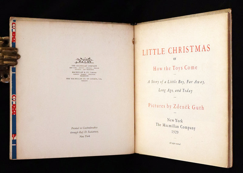 1929 Rare First Edition - Little Christmas or How the Toys Come Illustrated by Zdenek Guth.
