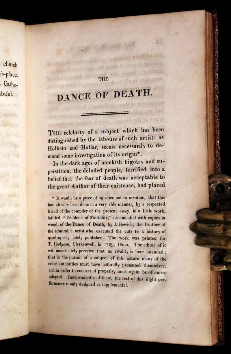 1816 Scarce Book -The Dance of Death, Danse Macabre by Hans Holbein, Color illustrated.