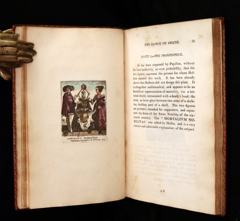 1816 Scarce Book -The Dance of Death, Danse Macabre by Hans Holbein, Color illustrated.