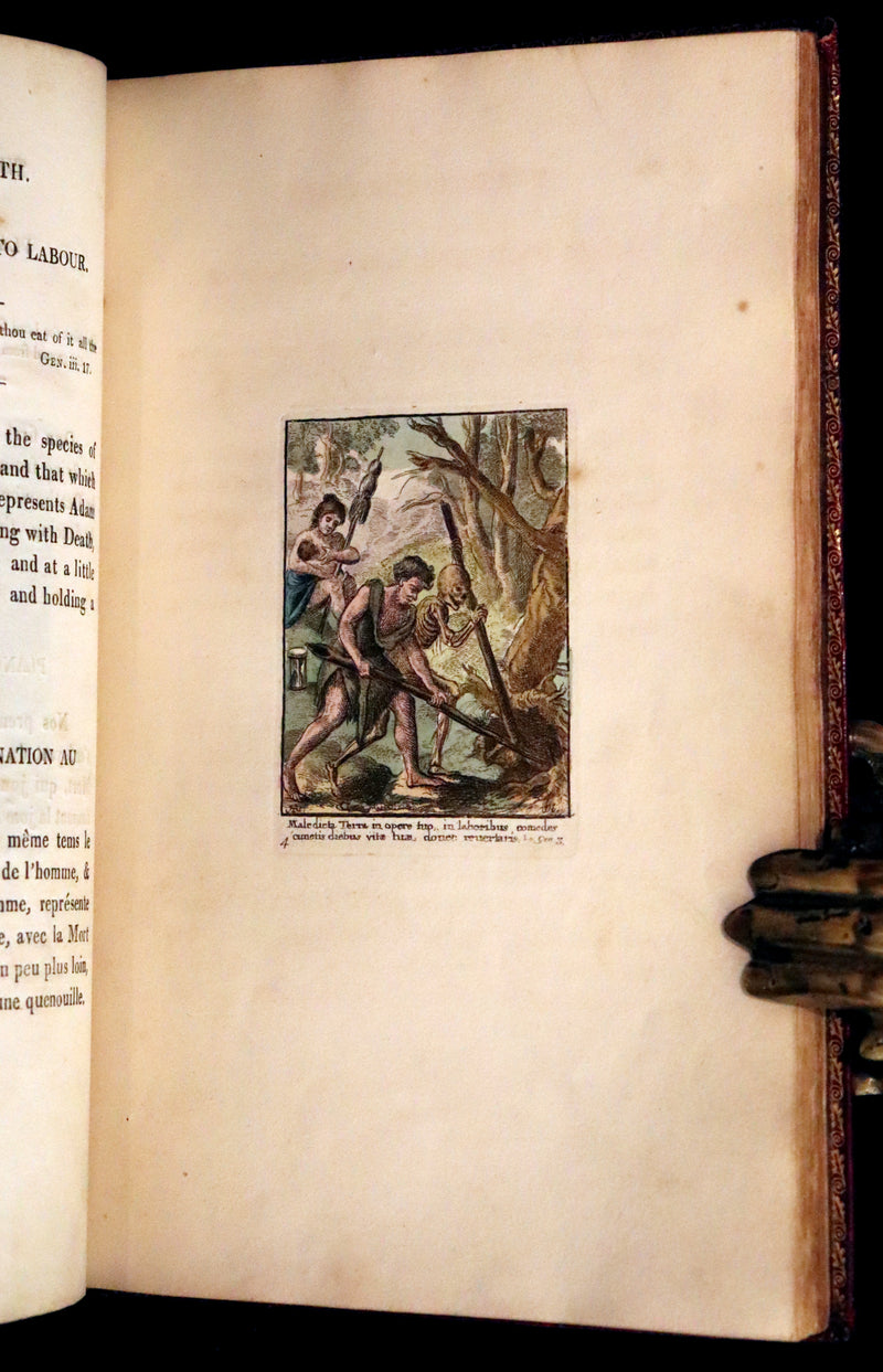 1816 Scarce Book -The Dance of Death, Danse Macabre by Hans Holbein, Color illustrated.