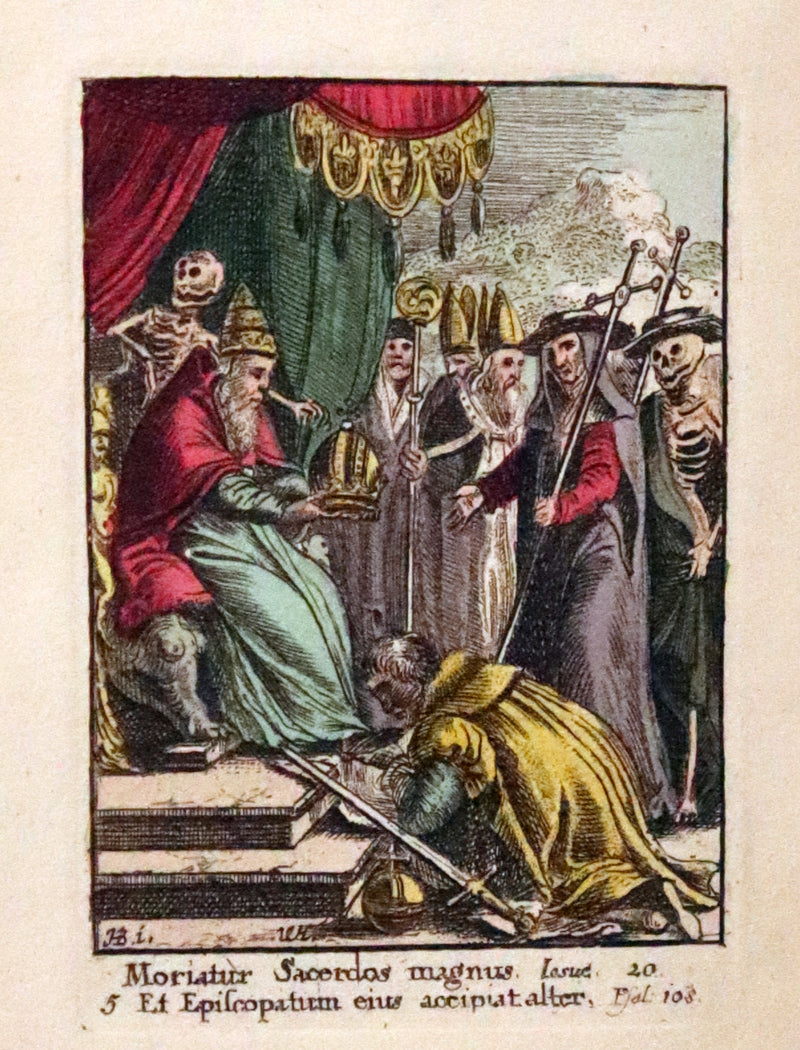 1816 Scarce Book -The Dance of Death, Danse Macabre by Hans Holbein, Color illustrated.