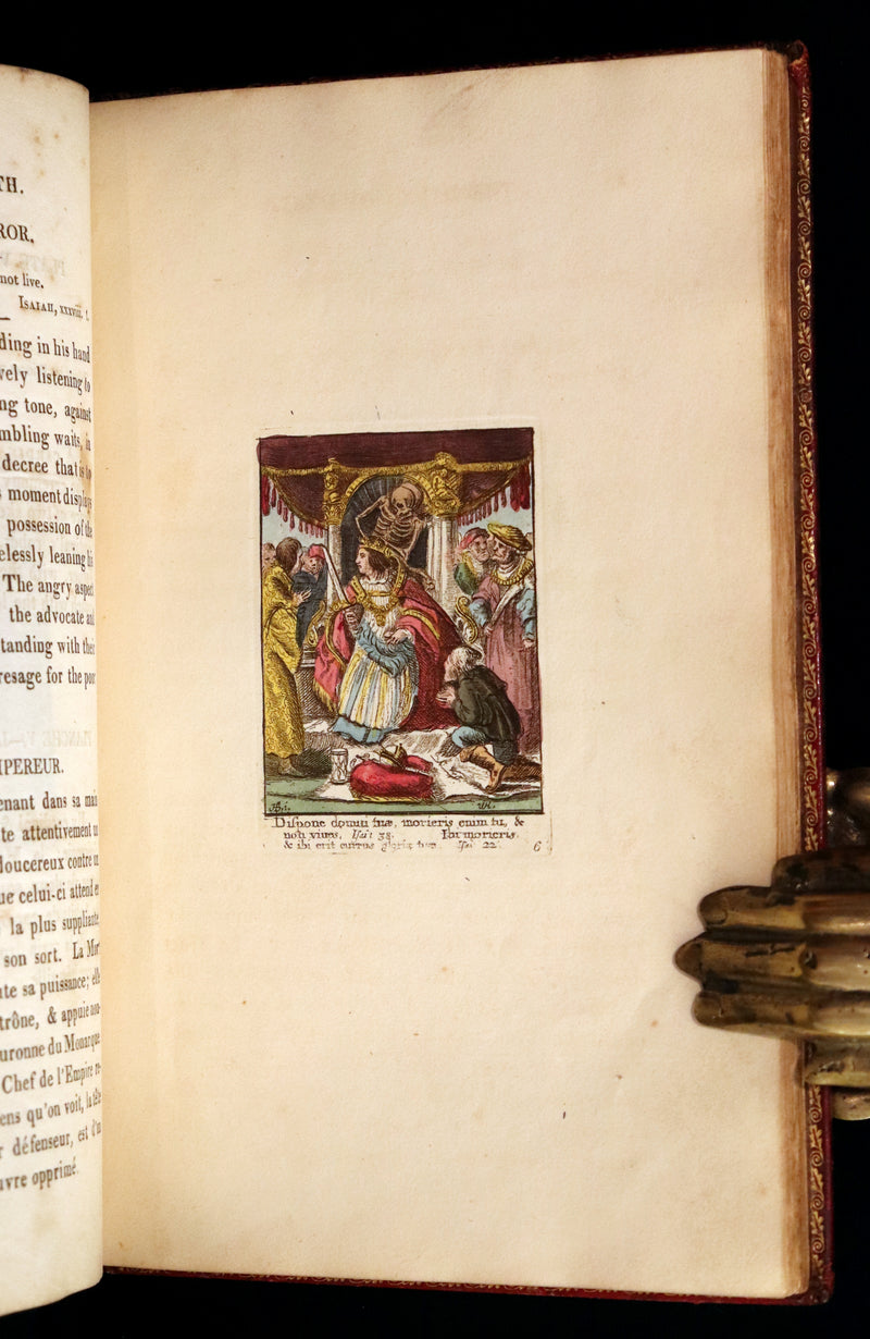 1816 Scarce Book -The Dance of Death, Danse Macabre by Hans Holbein, Color illustrated.