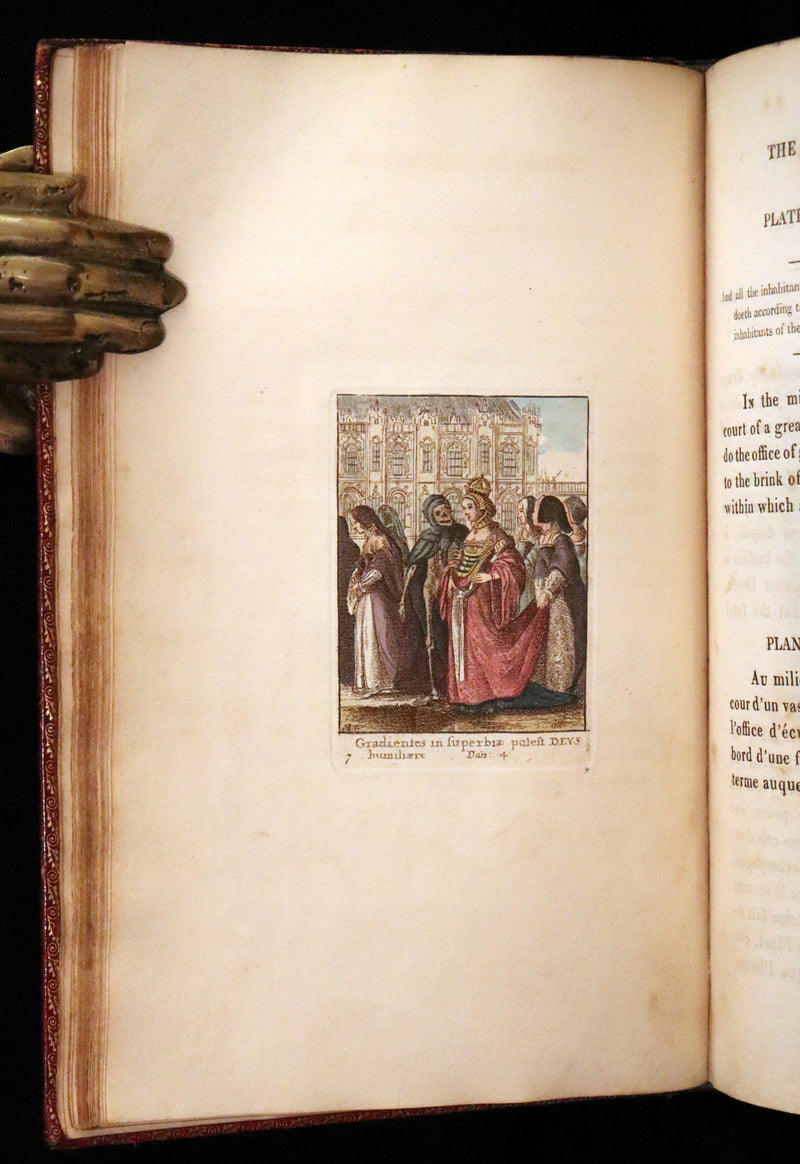 1816 Scarce Book -The Dance of Death, Danse Macabre by Hans Holbein, Color illustrated.