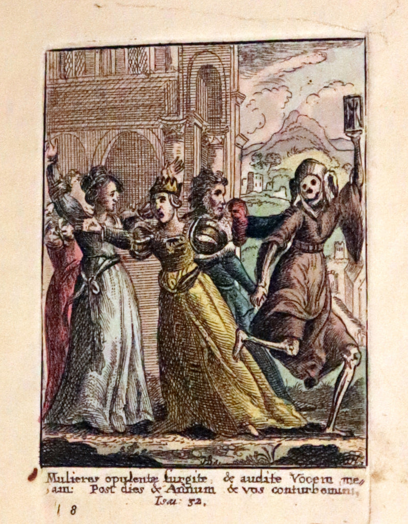 1816 Scarce Book -The Dance of Death, Danse Macabre by Hans Holbein, Color illustrated.