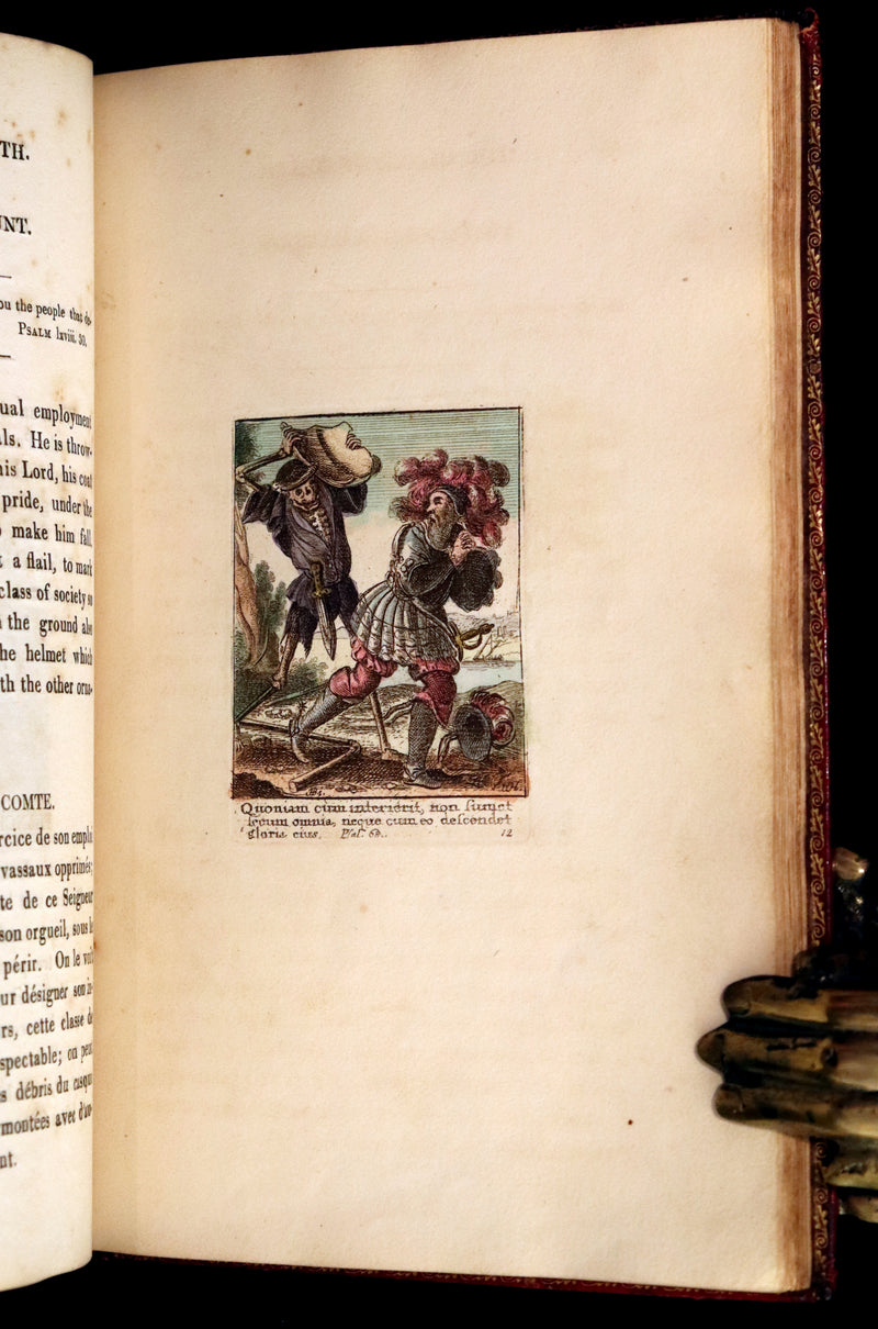 1816 Scarce Book -The Dance of Death, Danse Macabre by Hans Holbein, Color illustrated.