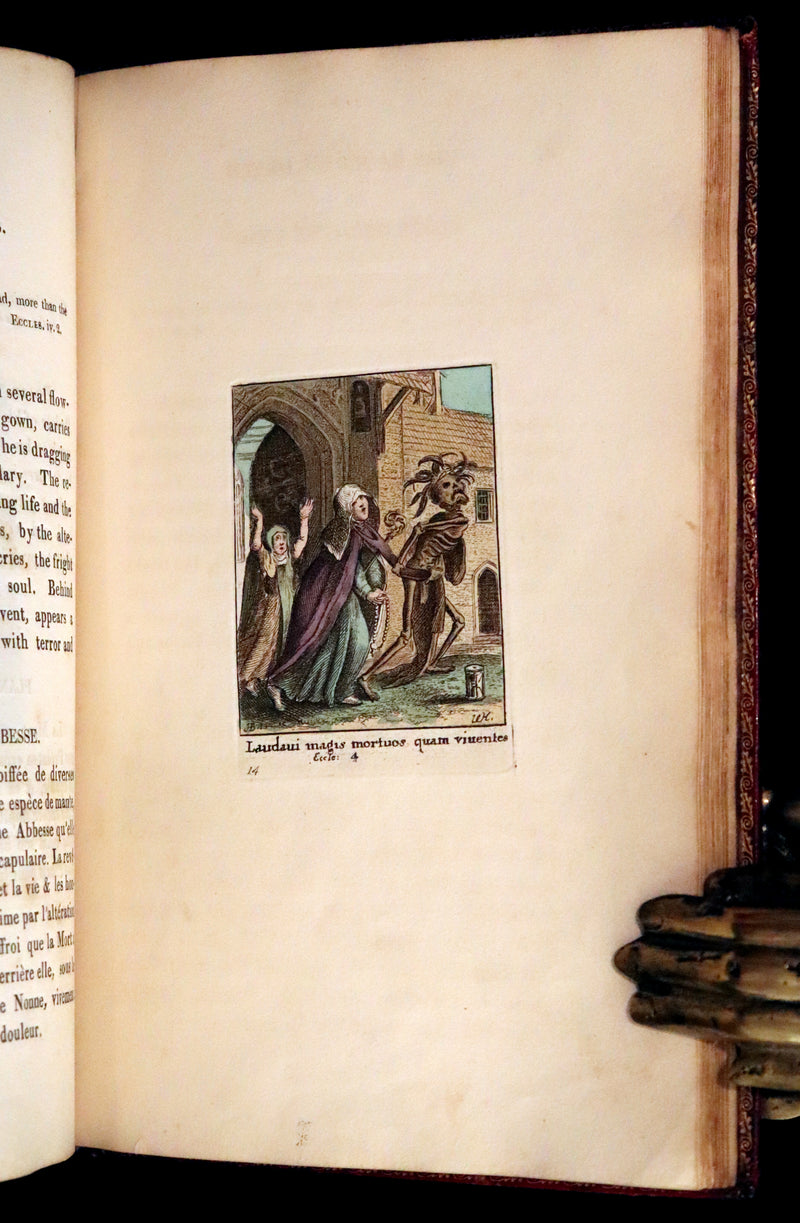 1816 Scarce Book -The Dance of Death, Danse Macabre by Hans Holbein, Color illustrated.