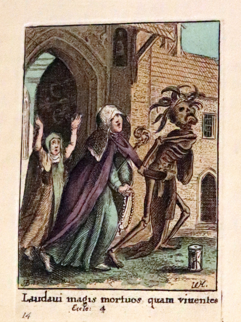 1816 Scarce Book -The Dance of Death, Danse Macabre by Hans Holbein, Color illustrated.