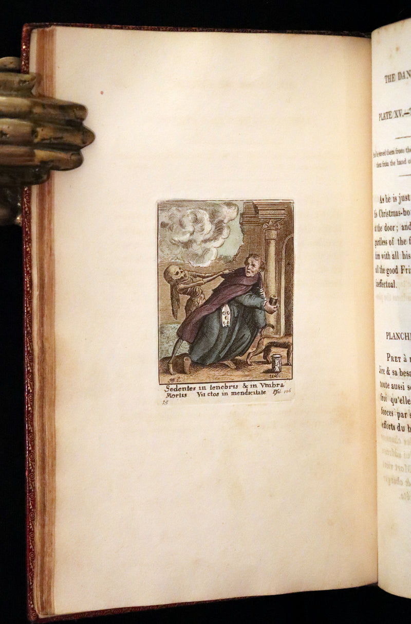 1816 Scarce Book -The Dance of Death, Danse Macabre by Hans Holbein, Color illustrated.